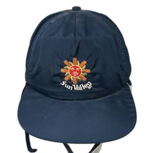 Imperial Headwear Baseball Cap Blue One Size Ear Flaps Sun Valley Chin Strap Hat